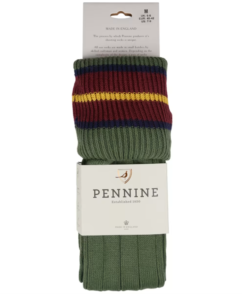 Pennine Nelson Shooting Sock - Moss-1